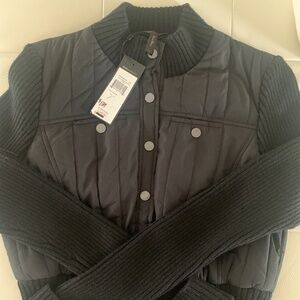 BCBG MAXAZRIA Black Mock Neck Sweater Jacket NWT Size  Large